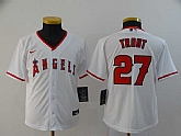 Youth Angels 27 Mike Trout White 2020 Nike Cool Base Jersey